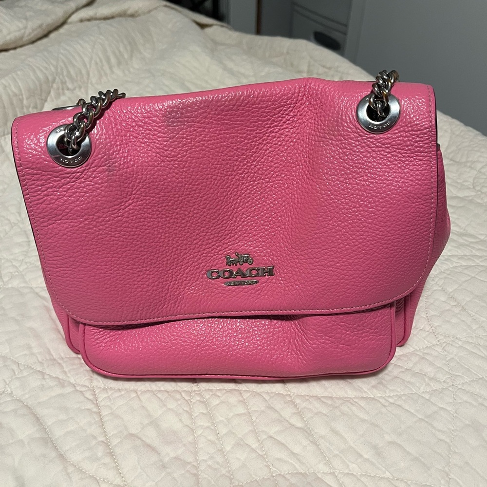 Coach Pink Leather Shoulder Bag